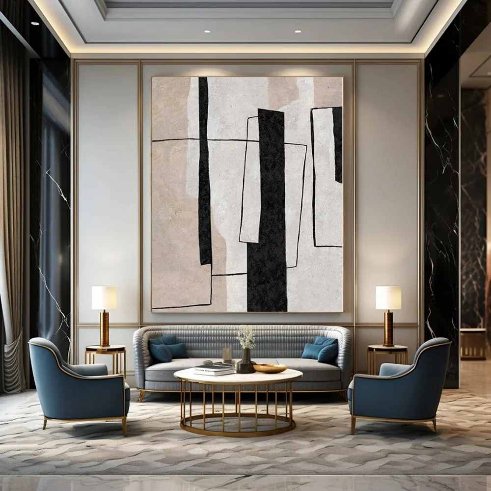 Abstract Hand-painted Modern Sellers Geometric Abstract Canvas Wall Art VG04X